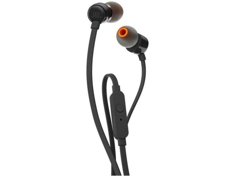 Fone De Ouvido JBL Tune 110 Intra Auricular Com Microfone Pure Bass Preto