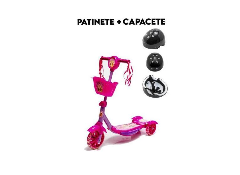 Patinete Menina Belinda + Capacete De 5 6 7 8 Anos - Dm Toys