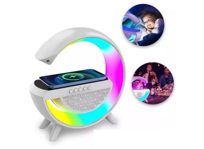 Luminária G-Speaker Caixa Som Carregador Indução Rgb 110/220