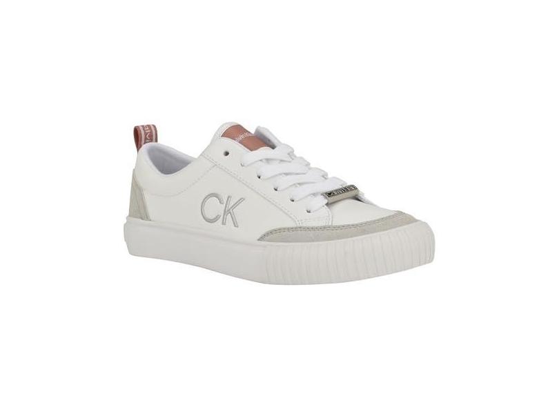 Calvin Klein Tênis feminino Lariss, Branco/Cinza/Rosa 142, 36