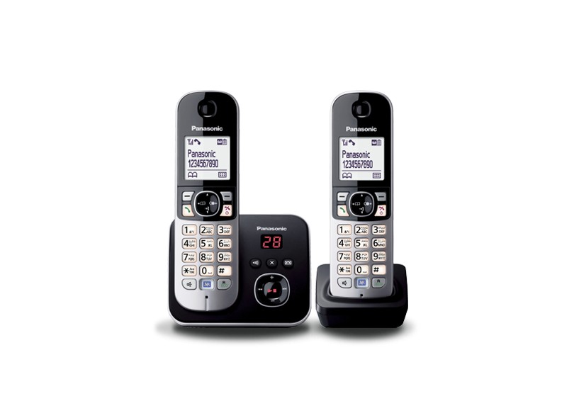 Telefone sem Fio Panasonic com 1 Ramal Secretaria Eletrônica KX-TG6822