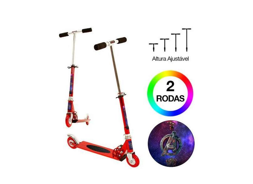 Patinete Scooter Vingadores Infantil Vermelho De Alumínio - Dm Radical