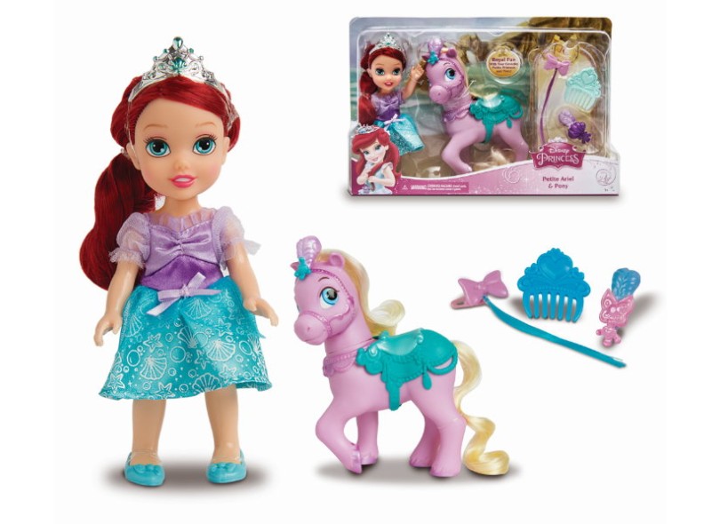 Boneca Princesas Disney Minha Pequena Princesa com Pônei Ariel Mimo