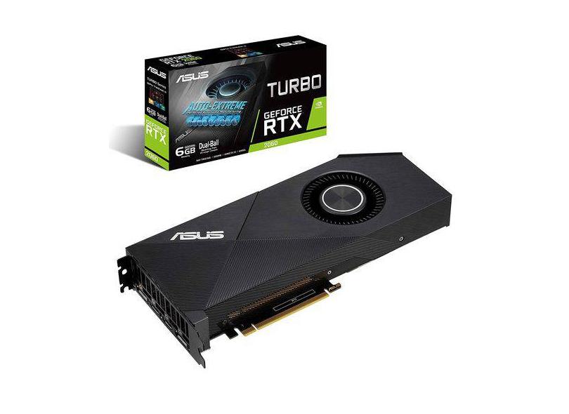 Placa de Video NVIDIA GeForce RTX 2060 6 GB GDDR6 192 Bits Asus TURBO-RTX2060-6G