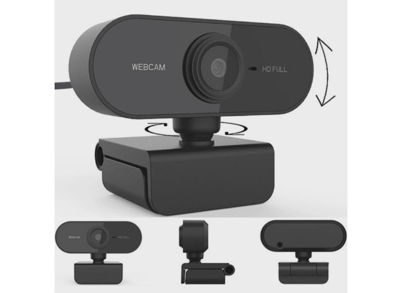 Webcam Full HD 1080p plug'n play Mini Microfone Embutido portátil leve