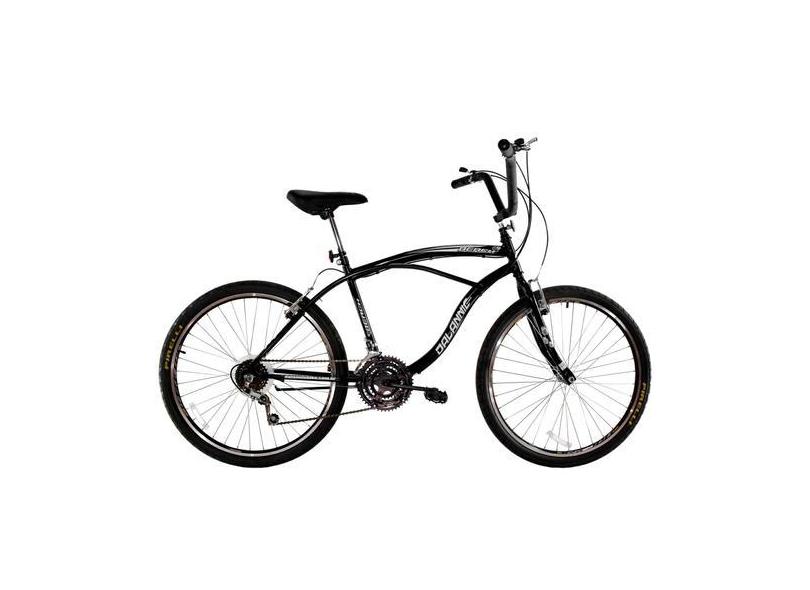 Bicicleta aro 26 Masculina Beach 18 Marchas Comfort Preta - Dalannio