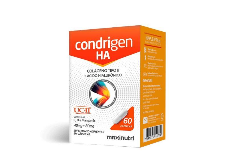 Condrigen HA (colágeno tipo 2 + ácido hialurônico) 60 cáps - MaxiNutri 