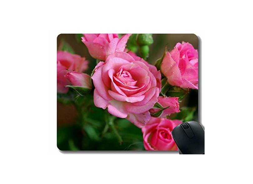 Mouse pad divertido personalizado, mouse pad para escritório com rosas e flores