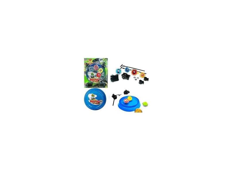 Kit 4 Beyblade Metal Led + Lançador + Arena Promoção