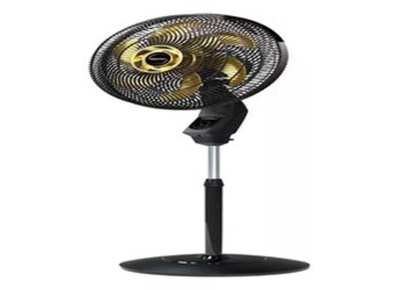 Ventilador Coluna Mallory 6 Pás Preto E Dourado Chronos 110v