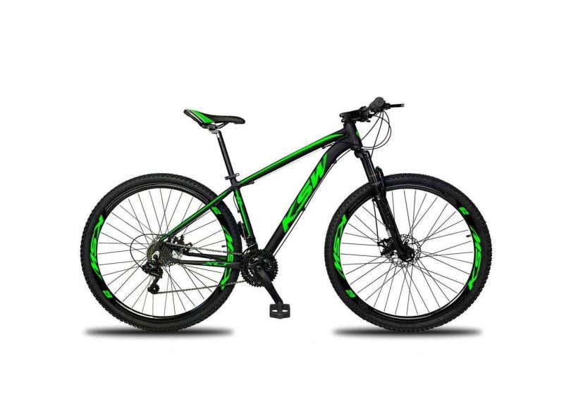 Bicicleta Aro 29 KSW XLT 21V Câmbios e Trocador Shimano Suspensão 100MM