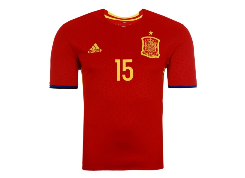 Camisa Torcedor Espanha I 2016 com Número Adidas