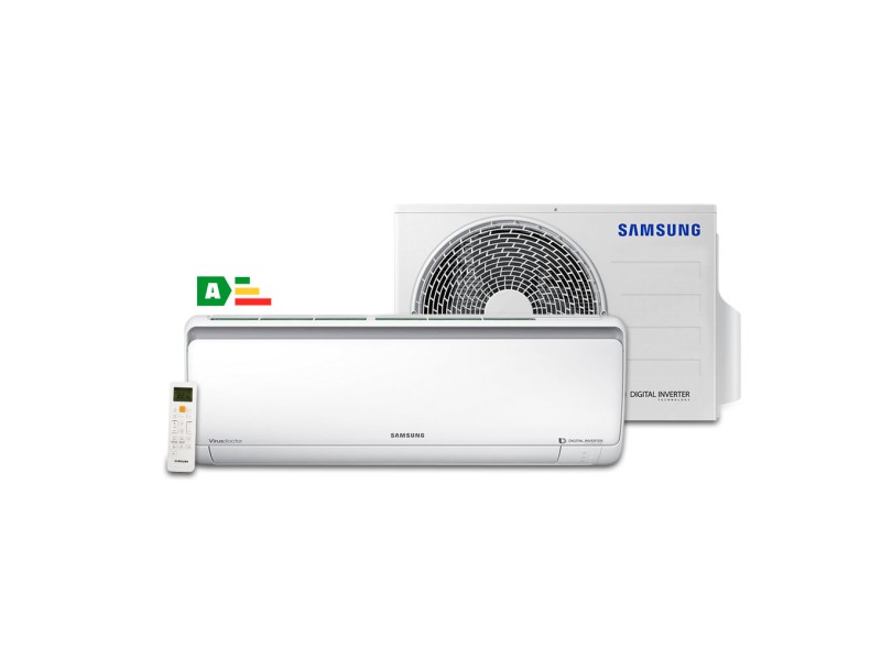 Ar Condicionado Split Hi Wall Samsung 18000 BTUs Inverter Controle Remoto Quente/Frio AR18MSSPBGMXAZ / AR18MSSPBGMNAZ