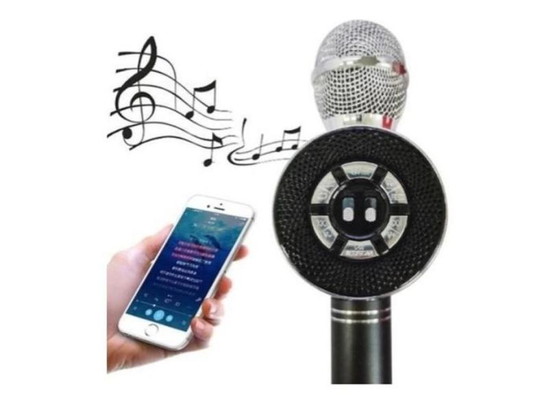 Microfone Bluetooth Sem Fio Karaoke Com Led Fm Mt-1035 