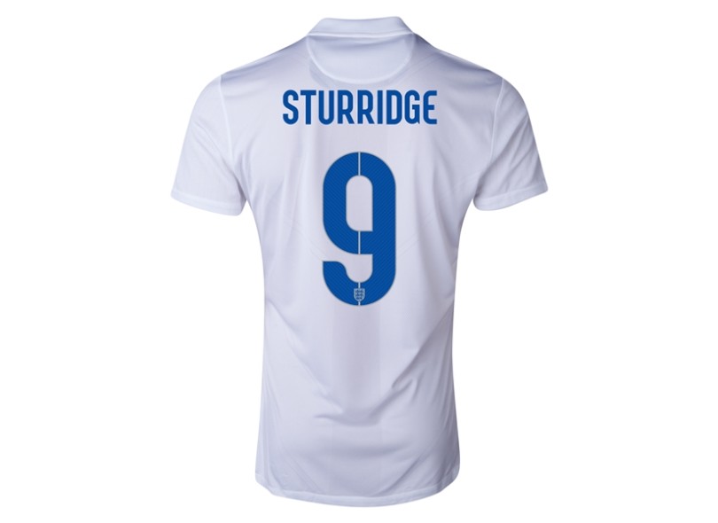 Camisa Jogo Inglaterra I 2014 Sturridge número 9 Nike