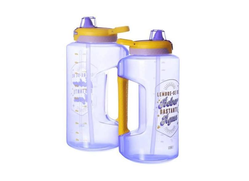 Garrafa Whey 1,8Lt Lembre-Se De Beber Roxo Zona Criativa