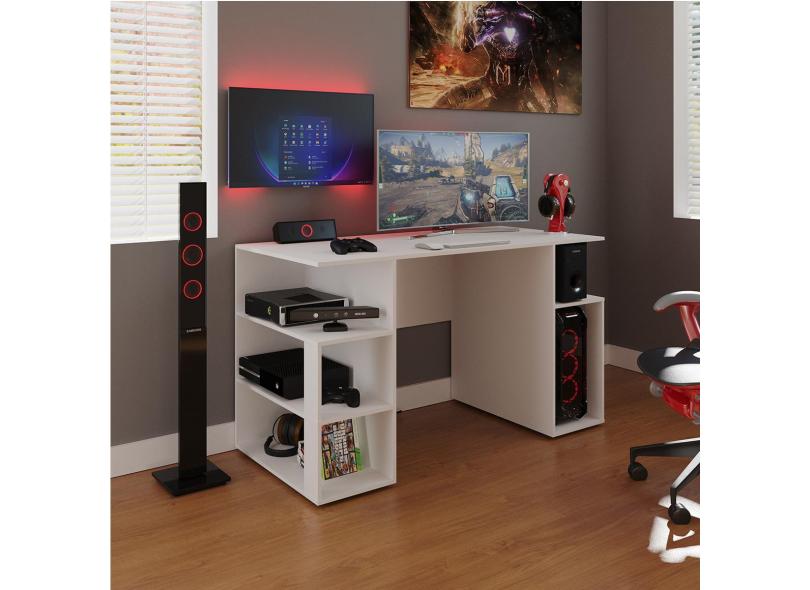 Mesa Gamer Somalia Branco Casa Mobilia