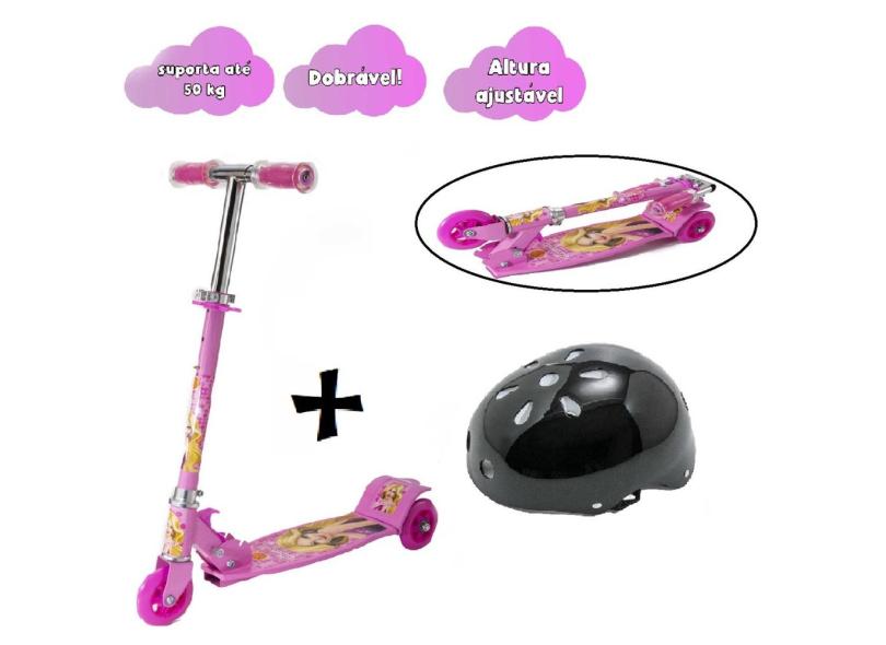 Patinete Rosa Para Crianças Resistente Seguro Estável