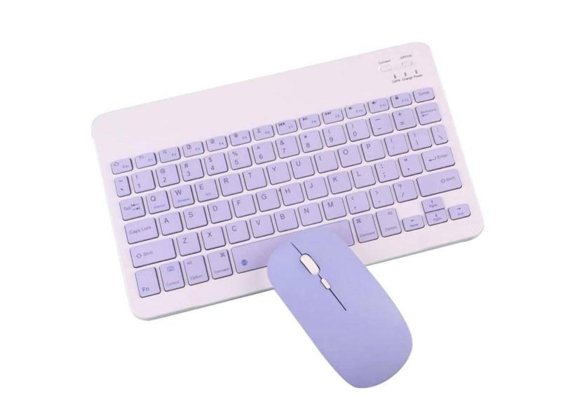 Kit Teclado + Mouse Lilás p/ Amazon Fire HD 10 abnt