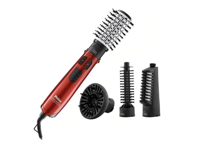 Escova Rotativa Secadora Philco PEC05 Ceramic Brush Vermelha