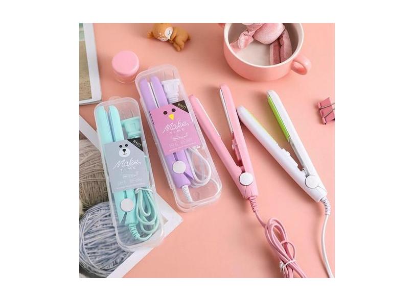 Mini Chapinha Prancha De Cabelo Portátil Com Case Transporte - Bivena