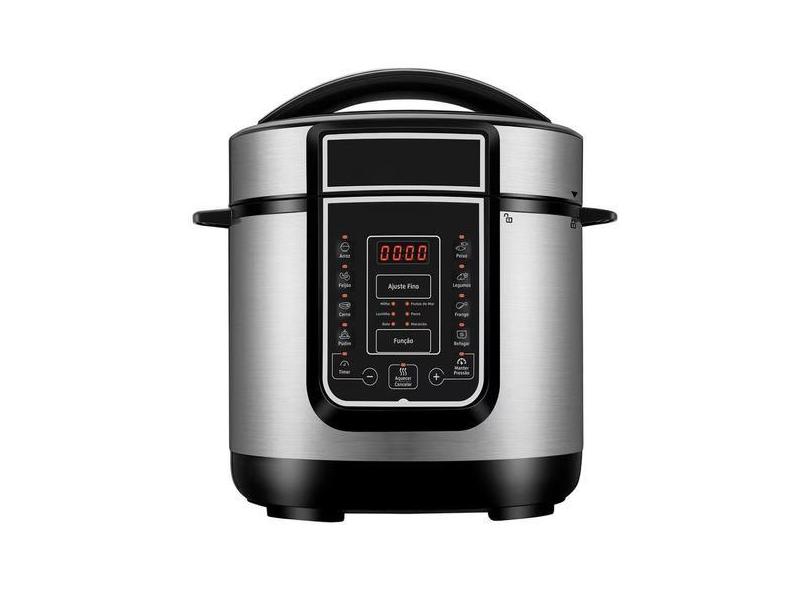 Panela De Pressão Elétrica 5 Litros Inox Timer Antiaderente NZ- 4482