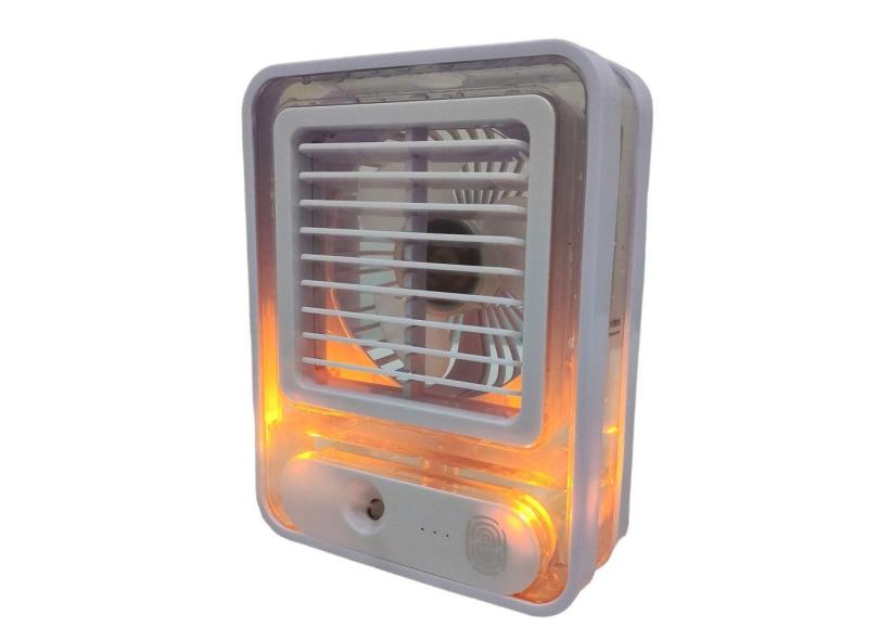 Ventilador Umidificador Agua De Mesa Touch Led Usb Portatil 3 Velocidades Estudos Trabalho