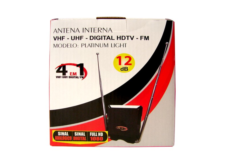 Antena de TV Amplificada Interna VHF UHF HDTV - Capte Platinum