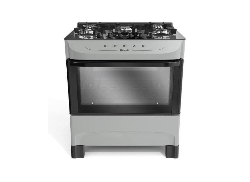 Fogão 5 Bocas Mueller Titânio com Mesa de Vidro  - Mueller Fogões, Biv