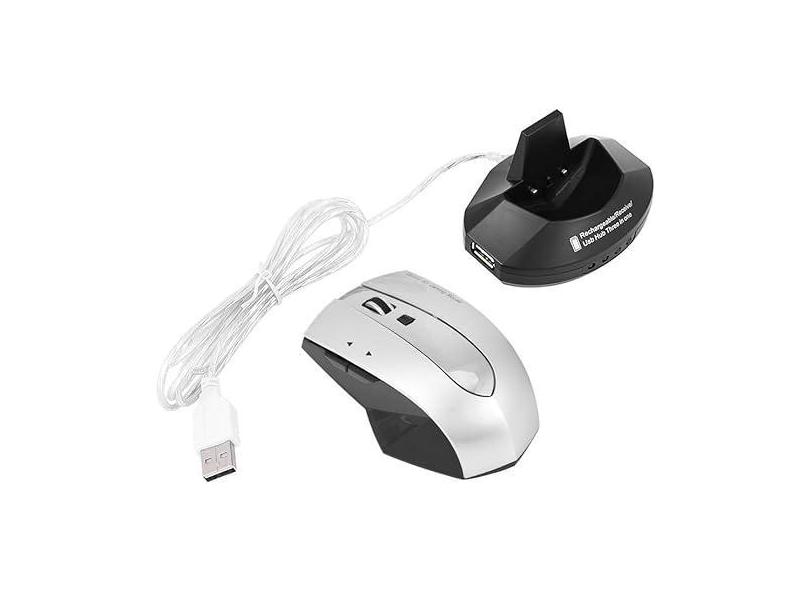 Mouse para jogos, mouse recarregável de desempenho estável, conexão sem fio de longa distância de trabalho para local de trabalho fof pc/583 (Size : Grey)