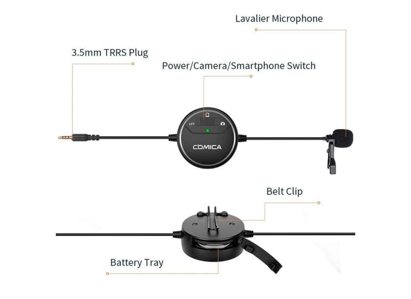 Microfone De Lapela Comica Sig.Lav V03 Para Smartphone