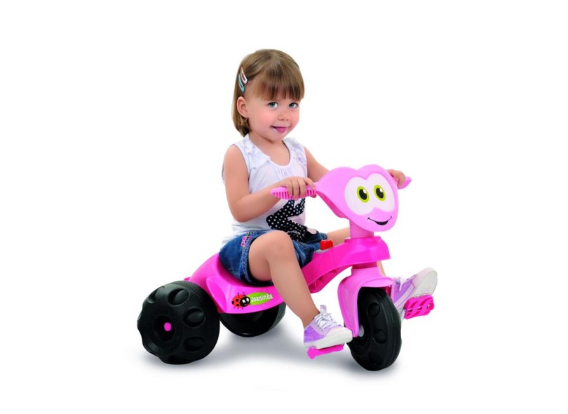 Triciclo Bandeirante Zootico Passeio e Pedal Joaninha - Rosa