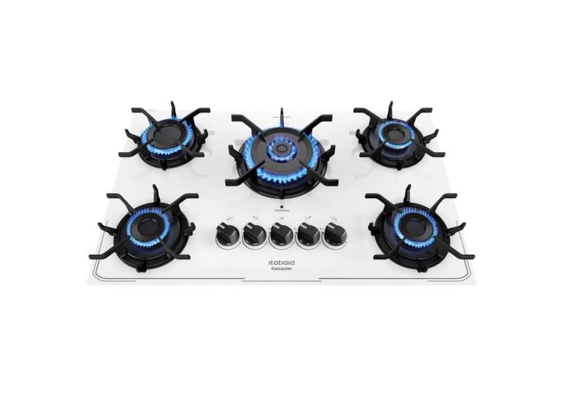 Fogão Cooktop 5 Bocas Branco a Gás Itamaster Itatiaia 127/220v Tripla Chama