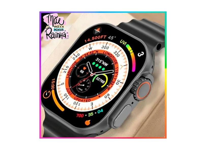 Relogio Smartwatch Presente para a Mãe Feminino Preto Ultra 9 Para Sam