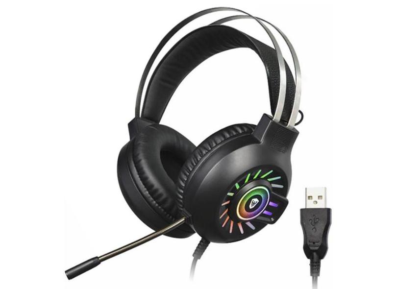 Headset Gaming Sate King Fight GH-551 RGB 7.1 Surround com Fio USB - Preto