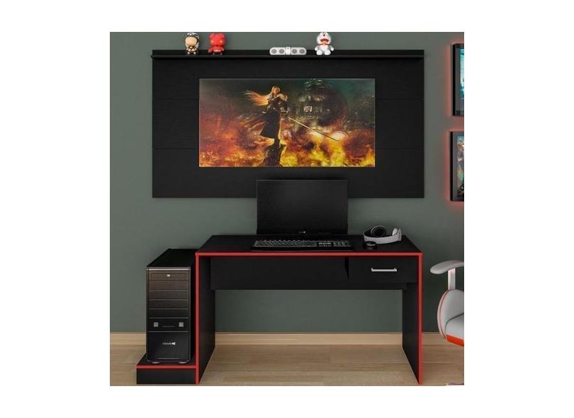 Mesa Gamer Com Painel Para Tv Até 60 Polegadas Slim Espresso Móveis