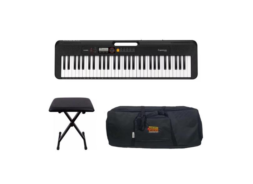Teclado Casio Casiotone CT-S200 bk com Banqueta e Capa Kit