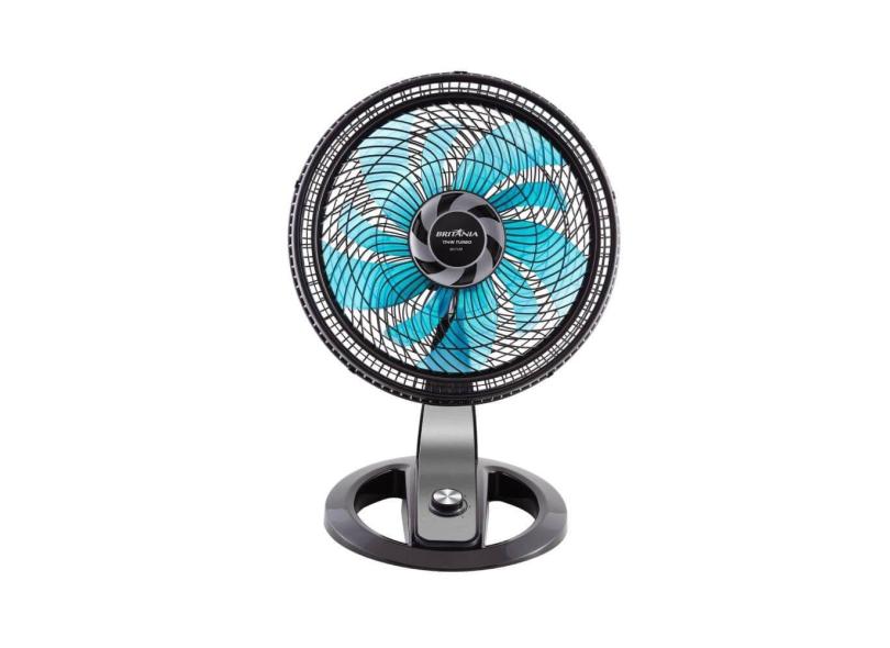 Ventilador de Mesa Britânia BVT491 com 10 Pás Preto/Azul