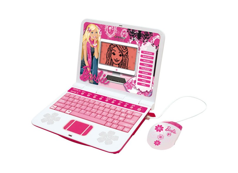 Laptop Infantil Barbie 80 Atividades Oregon BG6810