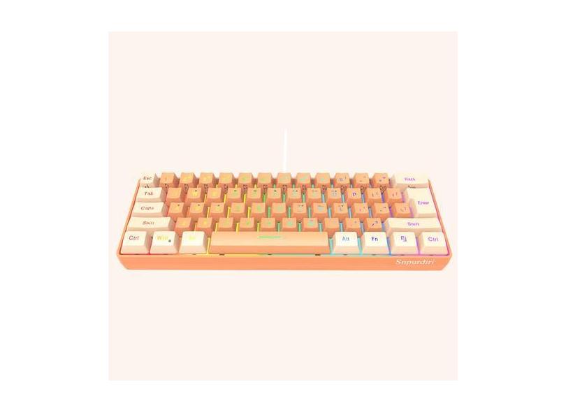 Teclado para jogos Snpurdiri 60% RGB retroiluminado ultracompacto Mini