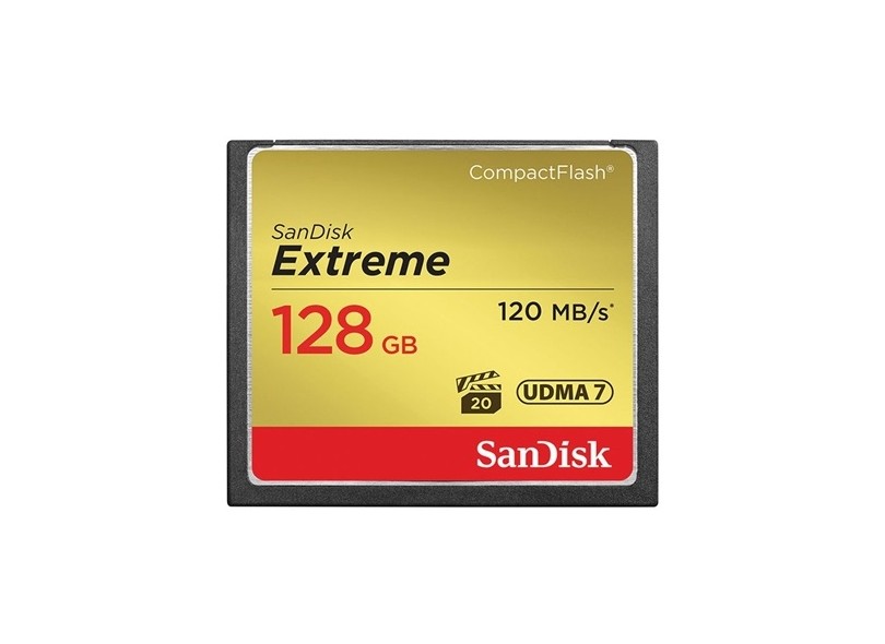 Cartão de Memória Compact Flash SanDisk Extreme 128 GB SDCFE-128