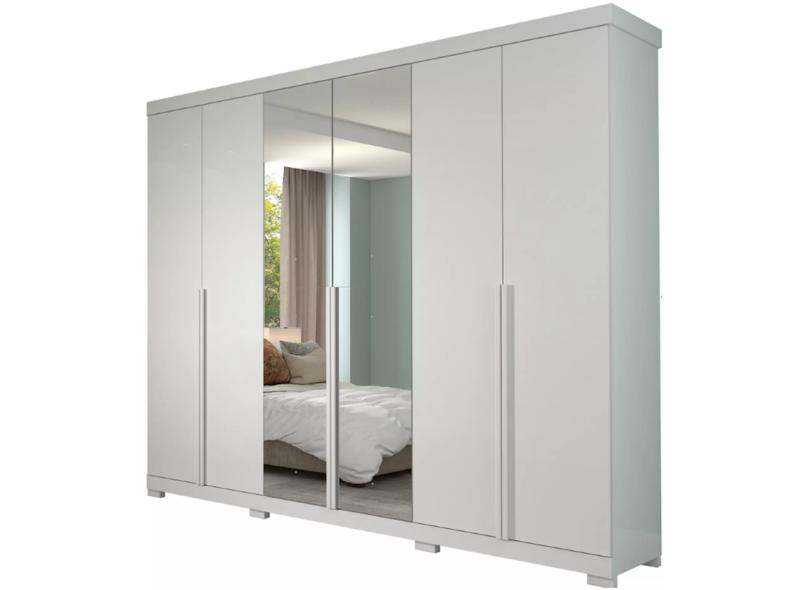 Guarda-Roupa Casal 6 Portas 6 Gavetas com Espelho Guarapari 2E Panan Móveis