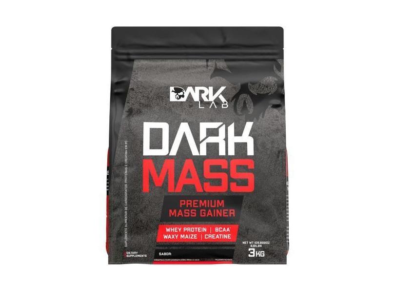 Hipercalórico Dark Mass 3Kg   Whey Protein  Creatina  Albumina  Waxy M