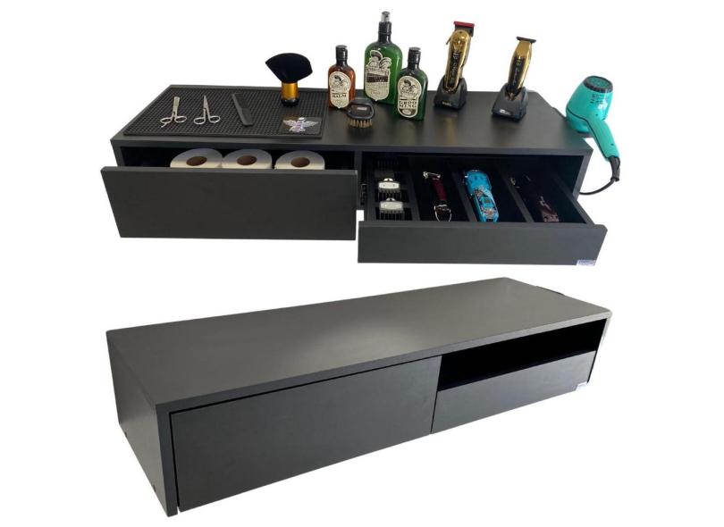 Bancada Console Com Porta Maquinas Console Barbeiros Mdf