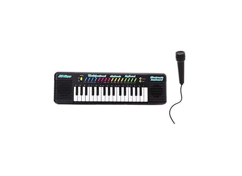 TECLADO INFANTIL PIANO BRINQUEDO MUSICAL COM KARAOKE E MICROFONE PARA  CRIANÇAS