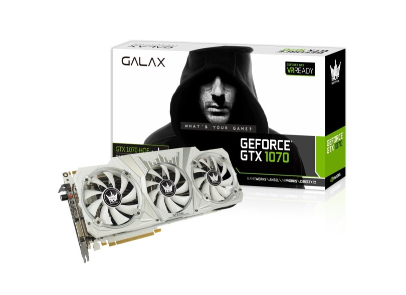Placa de Video NVIDIA GeForce GTX 1070 8 GB GDDR5 256 Bits Galax 70NSH6DHL2SH