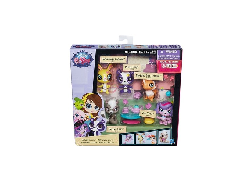 Boneca Littlest Pet Shop Amigos Temáticos Aniversário Supresa B1427 Hasbro