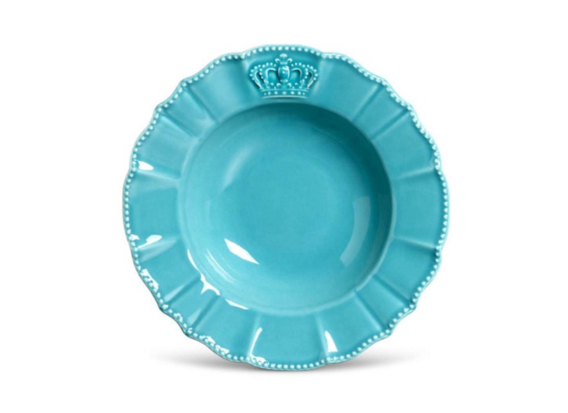 Aparelho de Jantar Redondo de Cerâmica 20 peças - Windsor Poppy Azul Porto Brasil