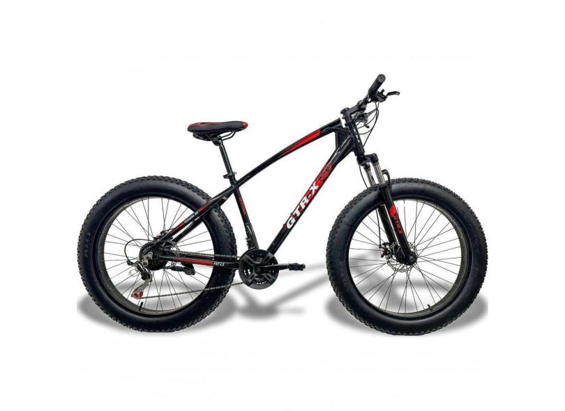 Bicicleta Fat Bike Gtr-x Aro 26 Freios Disco Alumínio Shimano Quadro 19 Preto