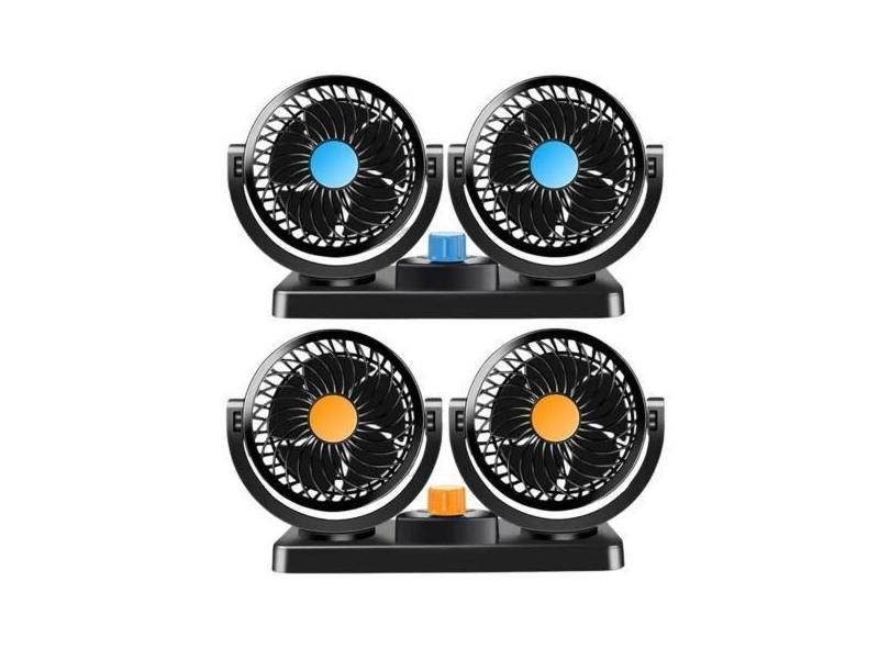 Ventilador Automotivo Duplo Com Ajuste P/ Carro Caminhão 12v ou 24v - 